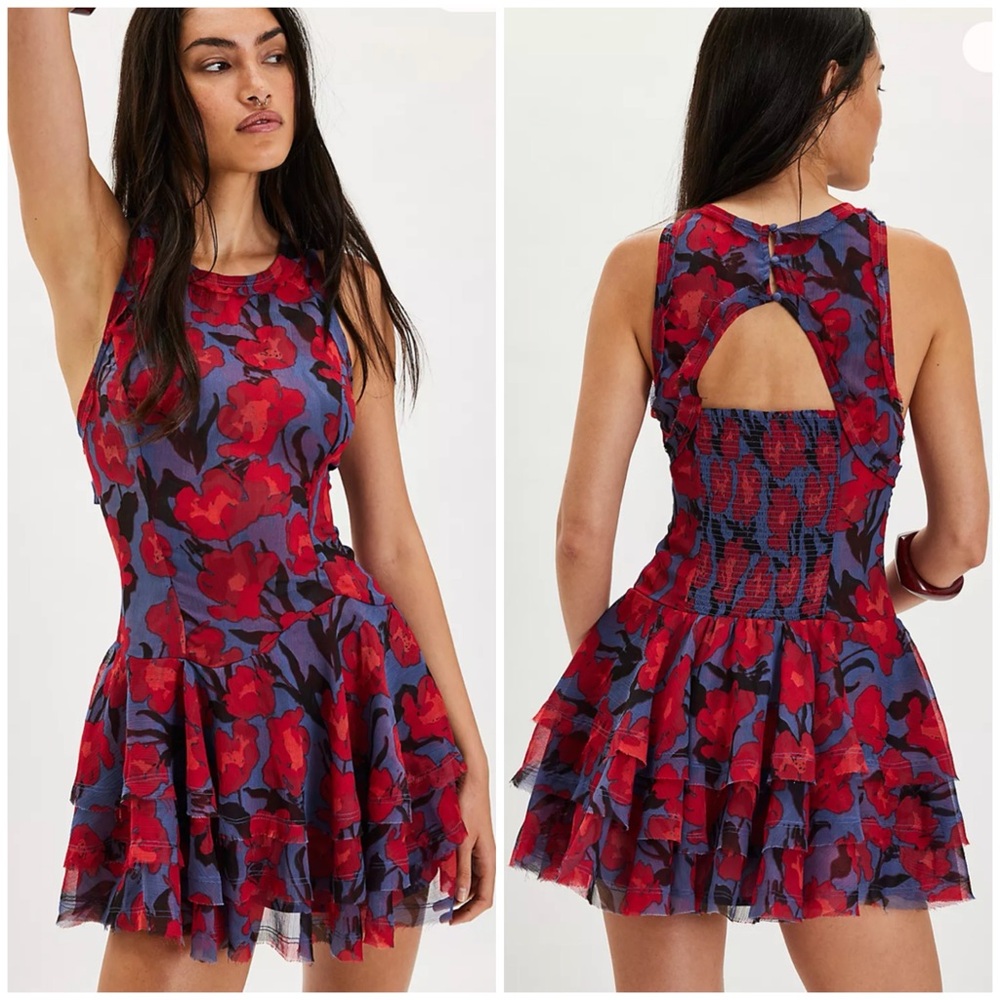 NWT free people Raven printed mini dress
